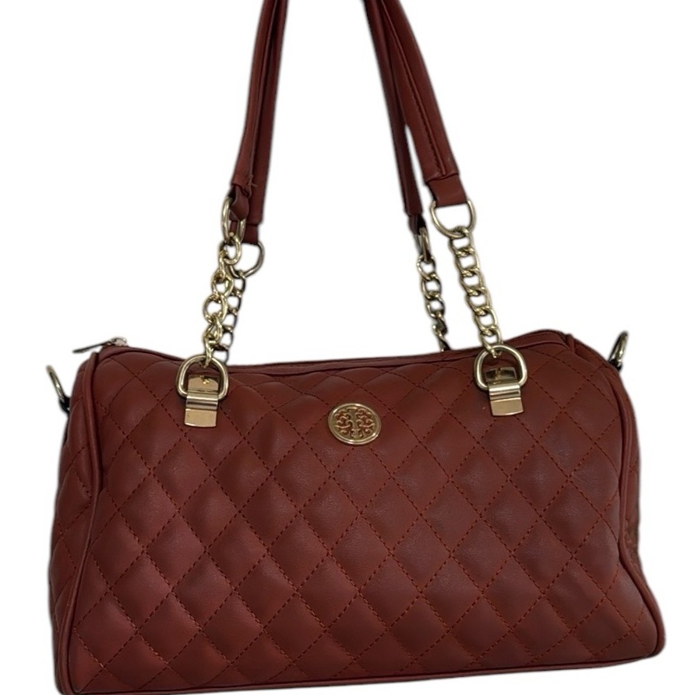 Purse Handbag Shoulder Crossbody Red Brown Burnt Orange Fall Autumn